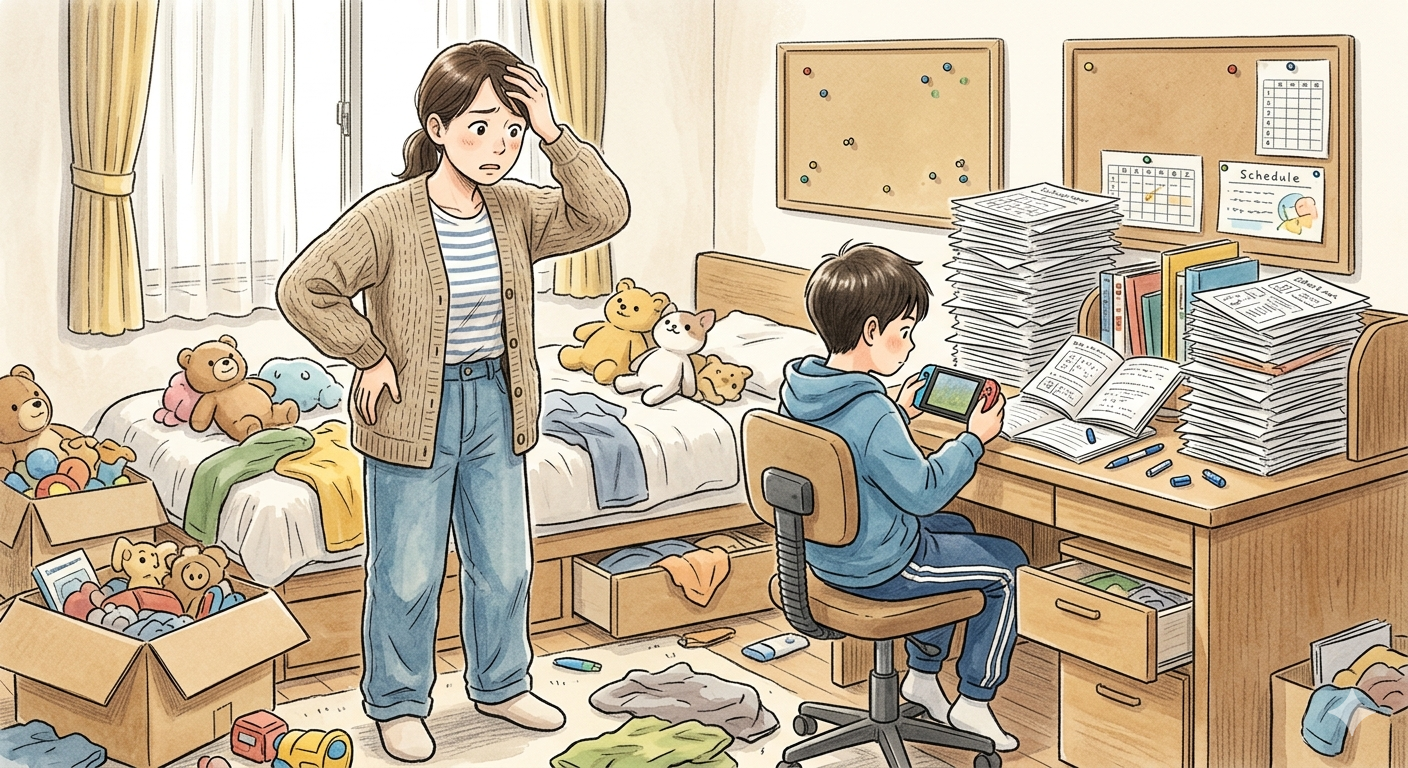「片付けなさい」と言わなくてよくなる。合格部屋は“仕組み”で作る